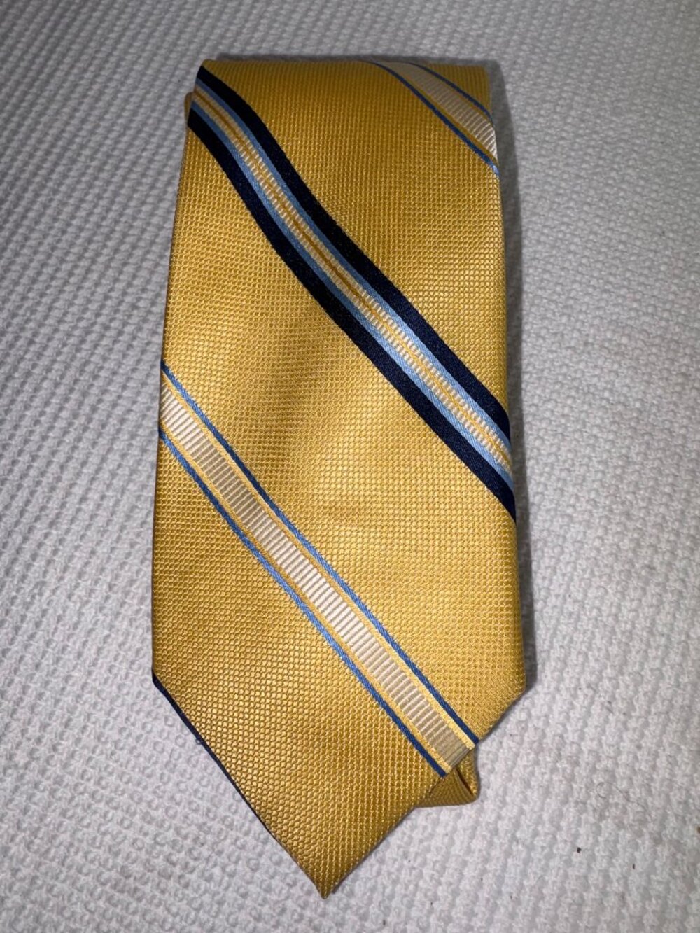 Brooks Brothers Makers Silk Neck Tie Blue Red Yellow Stripe